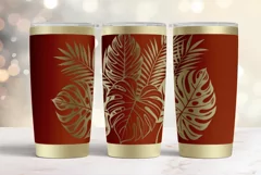 20oz Tumbler laser svg wrap|Monstera Tropic Palm Leaves Product Image 5