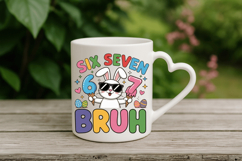 Six Seven Bruh Cute Bunny PNG Sublimation | Happy Easter Day Product Image 4