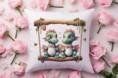 Valentine Animal On Swings Clipart, Valentine Animal Clipart Product Image 4