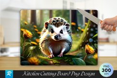 European Hedgehog Cutting Board Sublimation Design Product Image 1