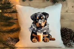 Christmas Dog And Coffee Clipart, Christmas Clipart Product Image 4