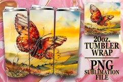 Colorful Butterfly Glitter Wrap for 20oz Tumblers Product Image 1