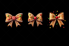 Whimsical Gingerbread Bow Clipart | Christmas Cookie PNG Product Image 4