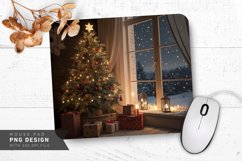 Holiday Tree and Snowfall Mouse Pad PNG Design Product Image 1