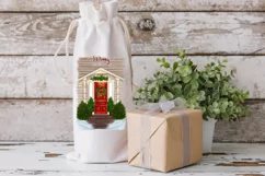 Christmas background, porch wreath on the door Product Image 4