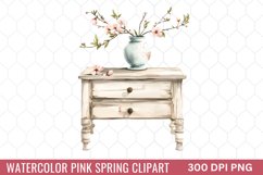 Watercolor Pink Spring Clipart Bundle Product Image 5