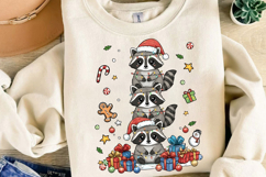 Cute Christmas Raccoon Stack Sublimation, Christmas Png Product Image 4