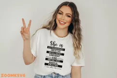 Woman Affirmation I Am She and She is Me SVG - Mom SVG, PNG Product Image 2
