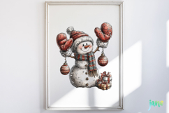 Whimsical Christmas Snowmans Clipart Product Image 2