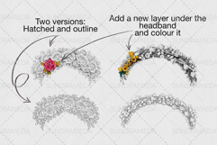 Floral Headband Stamps for Procreate Product Image 4