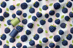 Colourful Macarons and Berries Seamless Patterns, Summer PNG Product Image 4
