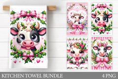 Valentine Cow Kitchen Towel. Valentines Kitchen Towel Design Product Image 1