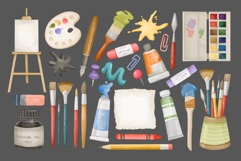 Watercolor Art Supplies Clipart Product Image 4