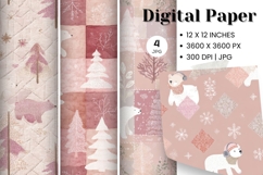 Christmas Ornament Pattern Background Digital Paper_85 Product Image 1