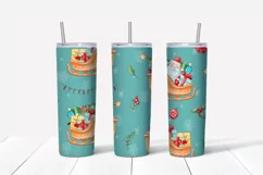 Christmas cute Santa Skinny tumbler wrap design Product Image 5