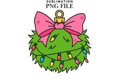 Green Christmas decoration png design for T-shirts Product Image 1