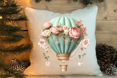 Christmas Hot Air Balloon Clipart, Christmas Hot Air Product Image 4