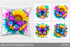 Butterfly Pillow Design. Butterfly Sublimation Product Image 1