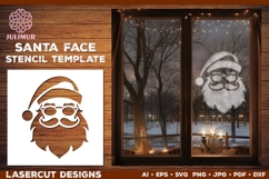 Christmas Window Stencil Template Bundle. Stencil Design SVG Product Image 5