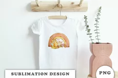 Watercolor Cozy Autumn Rainbow sublimation PNG Product Image 4