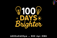 100 Days Brighter Light Bulb School Sublimation Design Product Image 1