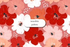 Bold Floral Seamless Pattern Modern Hand Painted Flowers Product Image 1