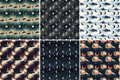 Celestial Gold &amp; Midnight Blue Digital Paper,Gold Foil Moon Product Image 4