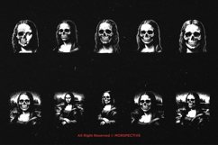 10 Bundle Dark Art Monalisa Skull Girl Scary Head Mona Face Product Image 6