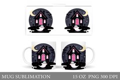 Halloween Mug Sublimation. Halloween Ghost Mug Design Product Image 1