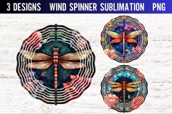 Wind Spinner Sublimation Designs Dragonflies Stain Glass PNG Product Image 1
