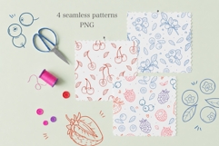 Berry Clipart SVG PNG, Seamless Fruit Patterns Product Image 2