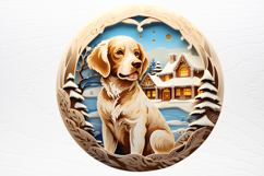 Christmas Dog Ornaments Engraved Clipart PNG Product Image 4
