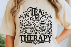 Tea Is My Therapy Svg Png, Tea Lover Svg, Tea Time Svg. Product Image 5