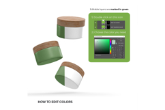 Plastic Jars With Wooden Lids - PSD Mockup Product Image 4