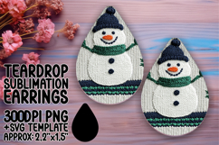Dynamic Teardrop Earrings Design PNG , Snowman Product Image 1