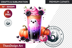 Pastel Goth Halloween Drinks - Kawaii Spooky Clipart PNG Product Image 1