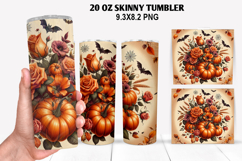 Halloween Skinny Tumbler 20oz Wrap Design, Halloween Tumbler Product Image 1