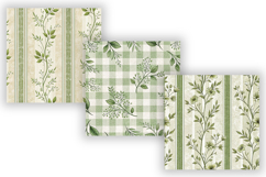 Olive Toile Digital Paper Pack, Vintage Floral Toile Product Image 4