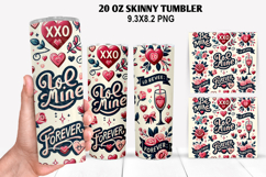 Valentine Skinny Tumbler 20oz Wrap Design, Valentine Tumbler Product Image 1
