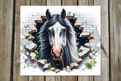 Horse & wall | 4 skinny tumbler Sublimation designs Product Image 4