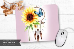 Sunflower Pastel Elegance Mouse Pad PNG Design Product Image 1