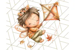 Fall Fairy Clipart PNG, Autumn Fairy People With Wings Product Image 4