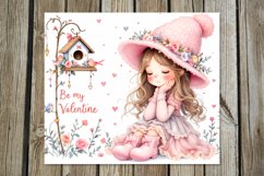 Be my Valentine | 4 girl Skinny Tumbler Sublimation Designs Product Image 4