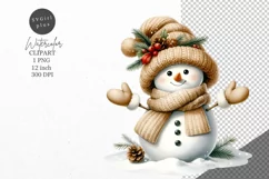 Christmas clipart, Snowman clipart, Winter sublimation Product Image 1