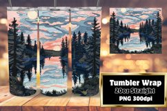 Sublimation Ready 3D Summer Landscape Tumbler Wrap Product Image 1