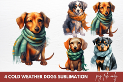 Christmas Cold Weather Dogs Sublimation Clipart Product Image 1