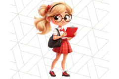 Cute Teacher Girls Clipart, School PNG, Teacher Sublimation Product Image 4