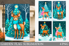 Cute Deer Garden Flag. Christmas Garden Flag Sublimation Product Image 1