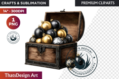 Christmas Baubles Clipart, Festive Holiday Ornaments PNG Product Image 1