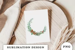 Watercolor Winter Floral Wreath png Product Image 4